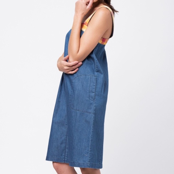 NWT Denim Dress MoVint Sleeveless Midi Pockets - Picture 8 of 8